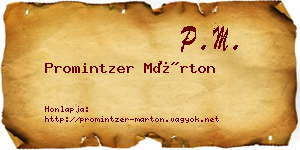 Promintzer Márton névjegykártya